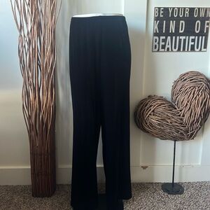 Chico’s Black Velvet Wide Leg Pants With Splits at Hem